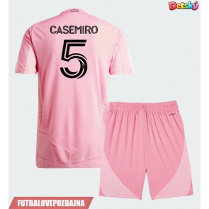 Lacne Dětský Futbalové dres Inter Miami Casemiro #5 2026-27 Krátky Rukáv - Domáci (+ trenírky)